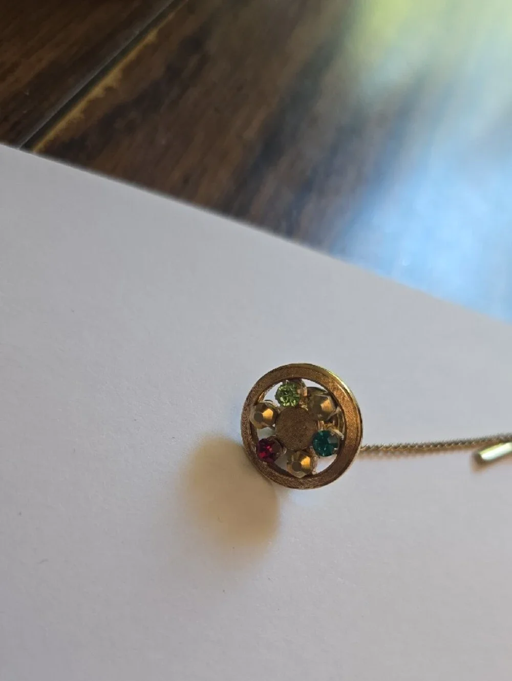 Gold-Tone Multistone Round Tie Pin for Men